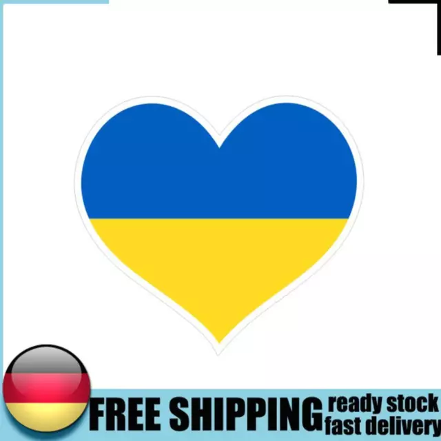 Heart Shape Ukrainian Flag Car Stickers Ukraine Auto SUV Window Laptop Decal DE