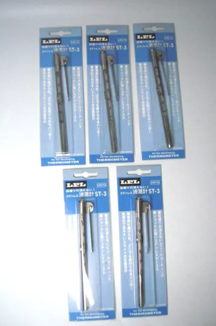 Lot of 5x New LPL Thermometers Stainless steel Darkroom Developing lab.—M4