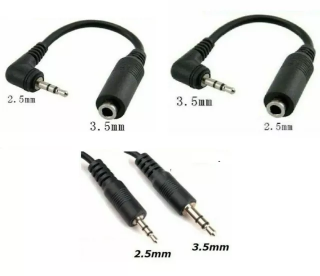 3.5mm Jack To 2.5mm Audio Headphone Adapter Cables Lead Stereo