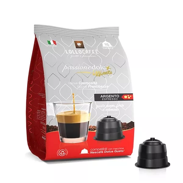 192 Capsule Lollo Caffè Passione Dolce Miscela Argento Compatibili Dolce Gusto*