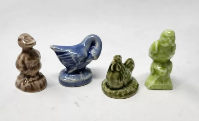 Vintage Wade Whimsies Red Rose Tea Figurines England Miniature Bird Lot Duck 4