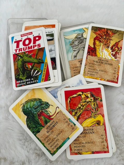 rare top trumps cards International Movie Stars 2016 Edition 30 Collectibl Jaiman Toys packed new edition of Top Trumps WADDINGTONS SUPER TOP Trumps Dragons