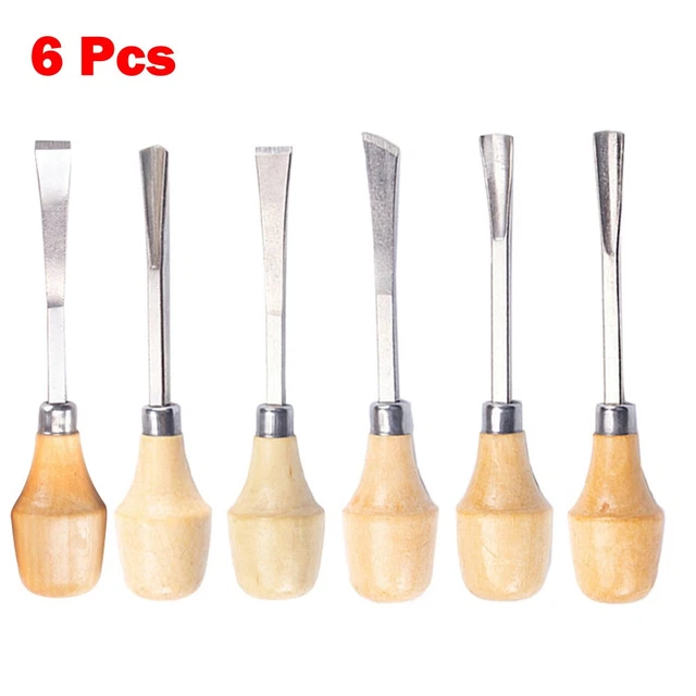 Zhufas Jeu De 6 Ciseaux à Bois Professionnels – Burins Gouges Sculpture Avec Pierres à Aiguiser, Manche Ergonomique Antidérapant, Idéal Débutants Et Pros Menuiserie