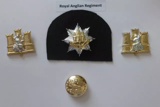 British Army Cap & Collar Badges, Button - The Royal Anglian Regiment