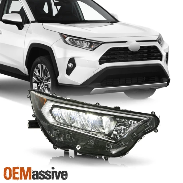 Fit 19-21 Toyota RAV4 XLE TRD XSE Limited Chrome Bezel LED Headlights - Right