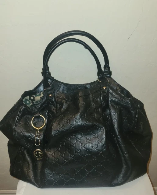 Gucci Authentic Sukey Guccissima Leather Black Large Tote Gucci Authentic Sukey Guccissima Leather Black Large Tote