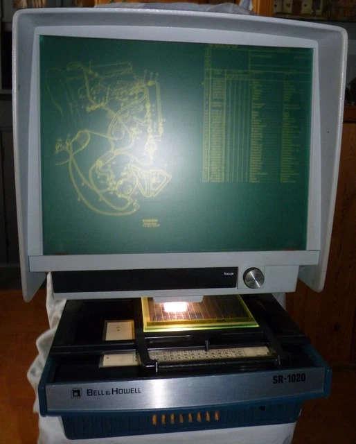 Bell & Howell SR-1020 Microfiche Mikrofiche Lesegerät Viewer Reader Oldtimer etc