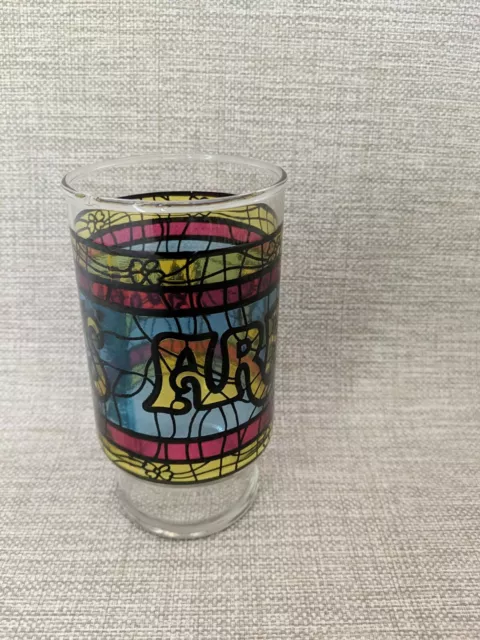 1970s Classic Vintage Arbys Restaurant Stained Glass Tumblers 14 Oz
