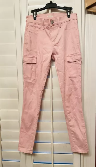 Old Navy Girls Rockstar Cargo Jeggings Pink Skinny Pants Jeans Size 12