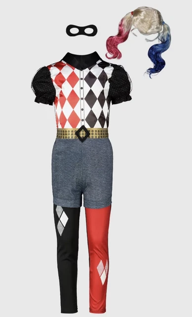 Abito da giorno Harley Quinn 7-8 anni DC Super Hero Ragazze Deluxe Libro Costumi Regno Unito