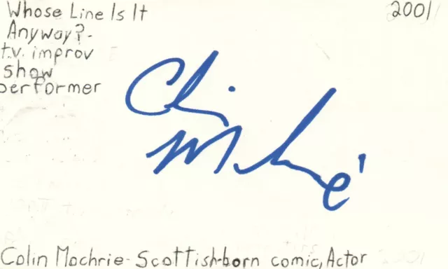 Colin Mochrie Scottish Born Actor Comedian TV Autographed Signed Index Card