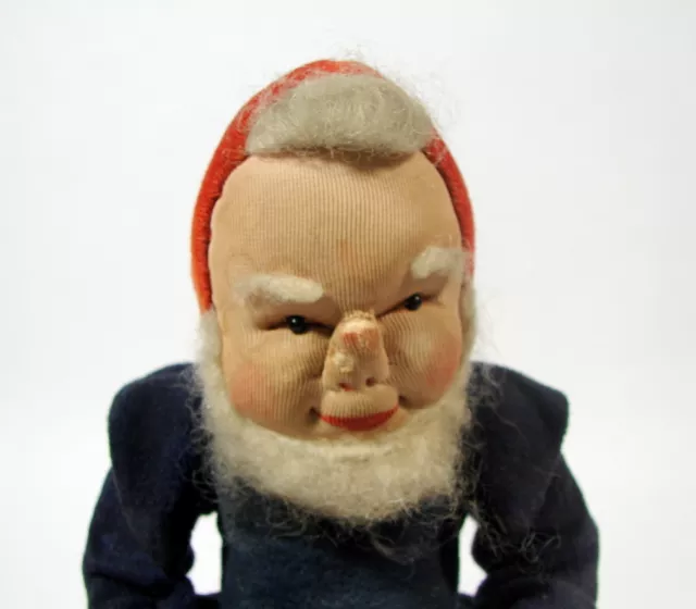 Figur Zwerg Wichtel Biegepuppe Stoffpuppe Künstlerpuppe um 1950 oder älter 3