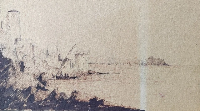 Scène De Port Encre Sur Carton Victor Hugo ?