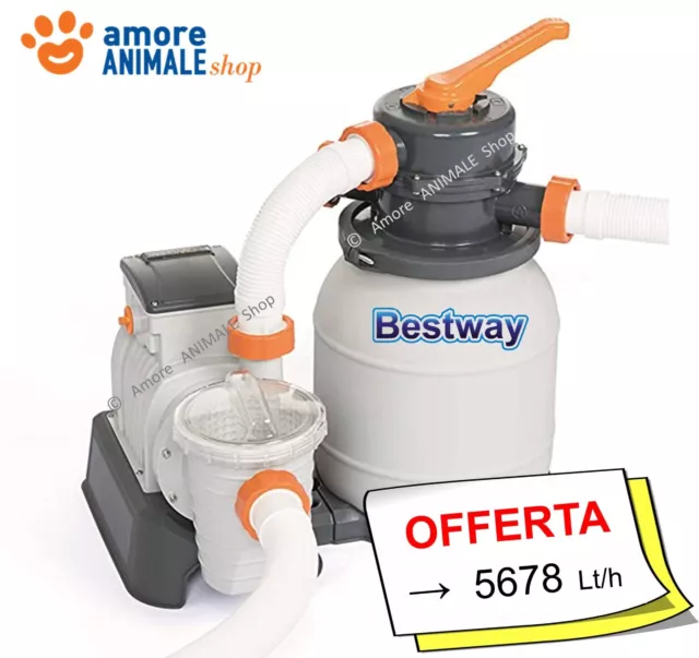 Bestway 58497 Pompa FILTRO a SABBIA Flowclear → 5.678 Lt/h  per Piscine / Intex