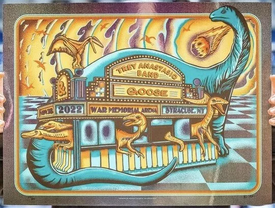 Trey Anastasio Band Foil Poster Goose Phish 11/18 2022 War Memorial Syracuse NY Trey Anastasio Band Foil Poster Goose Phish 11/18 2022 War Memorial Syracuse NY