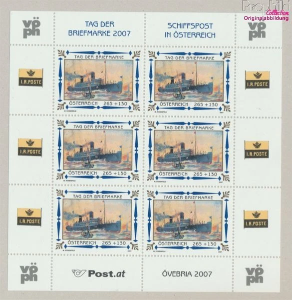 Briefmarken Österreich 2007 Mi 2669Klb Kleinbogen  postfrisch Schiffe, Boo (9860