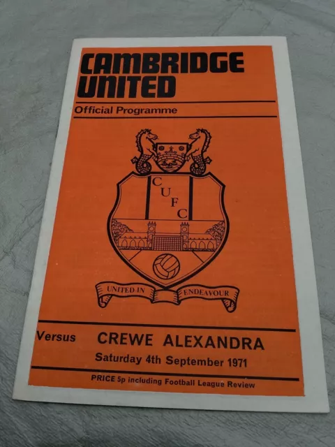 1970/1 CAMBRIDGE UNITED v CREWE ALEXANDRA