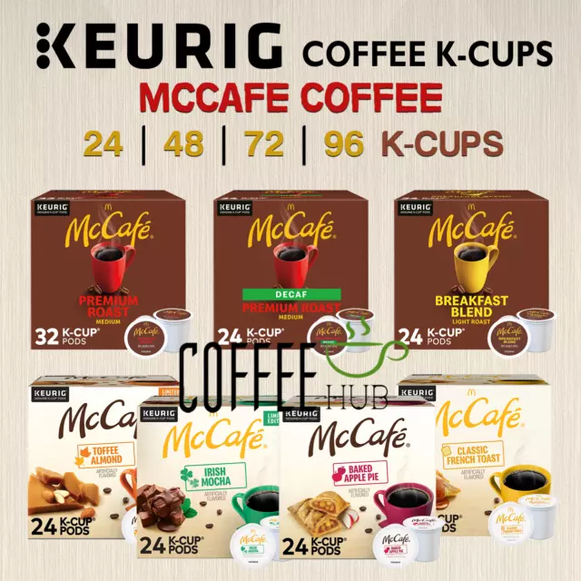 McCafe Coffee Pods K-Cups 24/32/48/72/96 Count Capsules lot KEURIG ALL FLAVORS