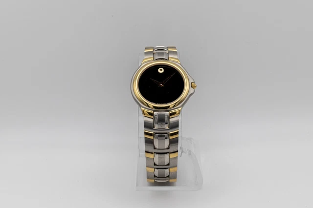 MOVADO AUTHENTIC FOLIO Museum Two-Tone Watch Black & Gold  display picture 1