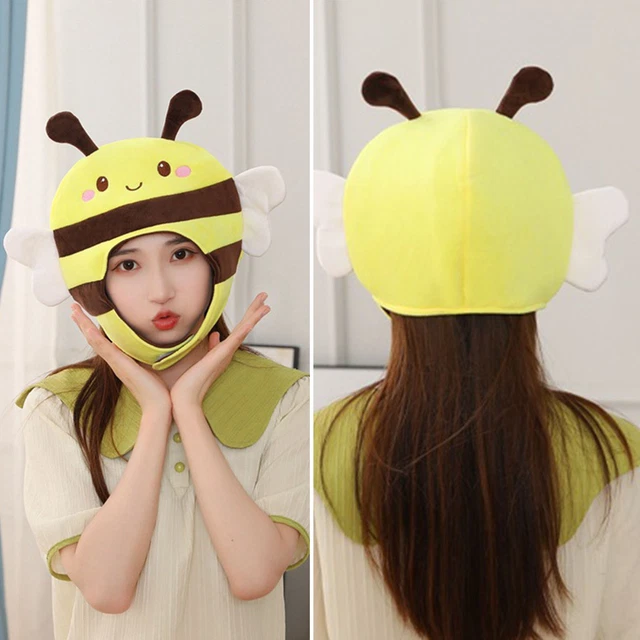 Funny Cap Short Type Warm Funny 3d Bee Cap Animal Plush Headgear Soft