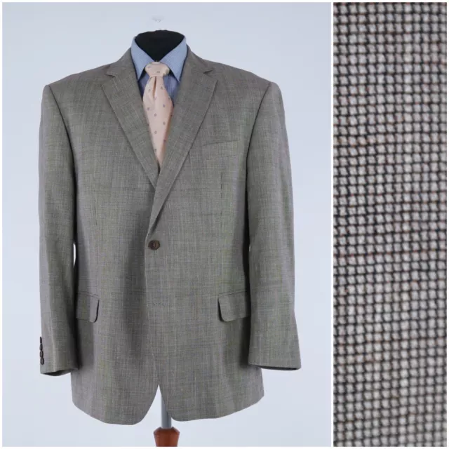 Mens Check Blazer 48S UK Size BENVENUTO Grey Wool Sport Coat Jacket