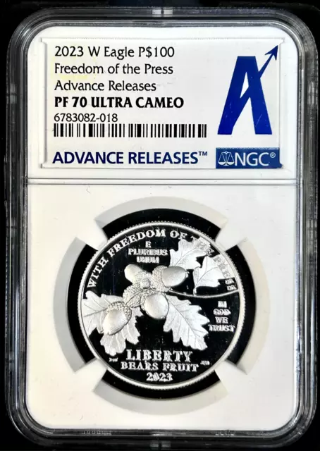 2023 W Eagle $100 Platinum 1oz Eagle NGC PF 70 Ultra Cameo Advanced Release ++++