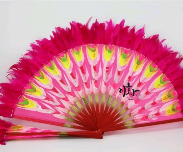 1 PAIR OF KOREAN FAN BUCHAECHUM KOREAN FAN DANCE 39cm Feather Angels Fan