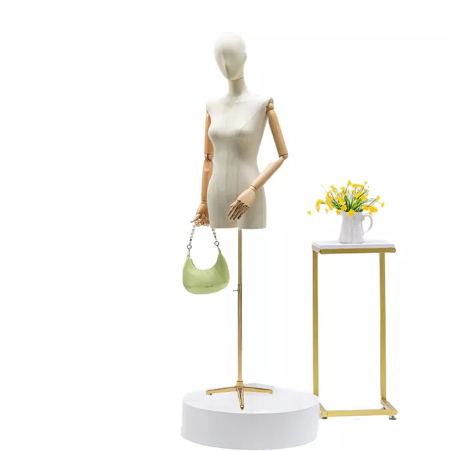 Female Mannequin Torso Dress Clothing Form Display Body Tripod Stand