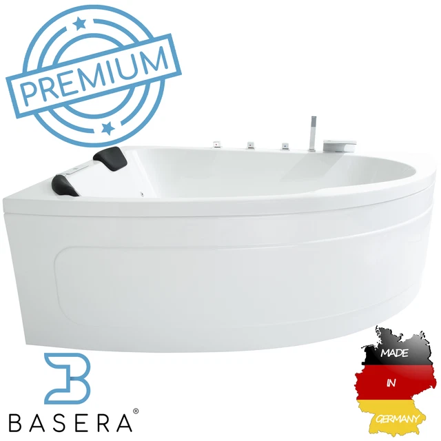 Bañera de hidromasaje de esquina interior Basera® PREMIUM Guam izquierda 180 x 130 cm para 2...