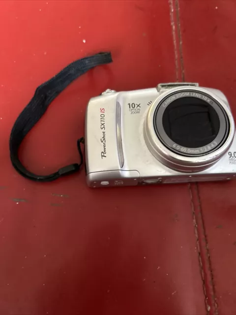 Canon PowerShot SX110 IS 9.0MP Compact Digital Camera Silver Tested. ref:CAMERA