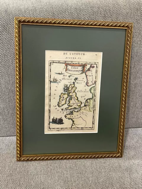 Antique Hand Colored Map Isles Britannique