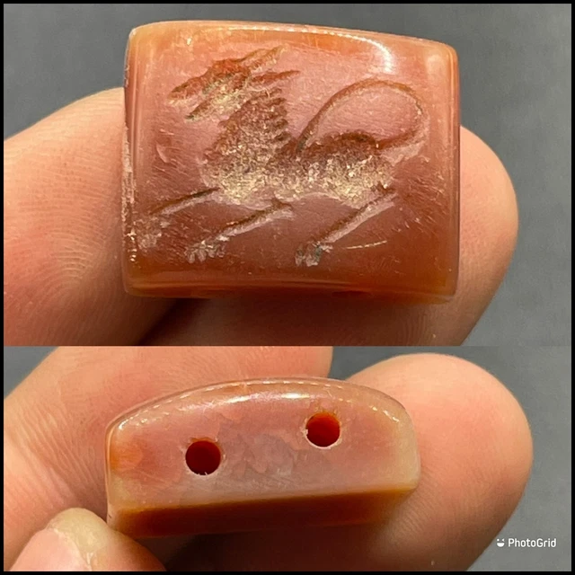 Beautiful Near Eastern Carnelian Agate intaglio Seal stamp Bead