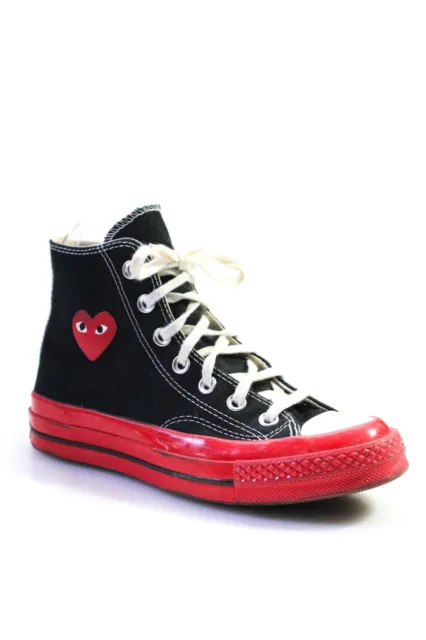 Converse x Play Comme des Garcons Womens Black Red High Top Sneakers Shoes Size6