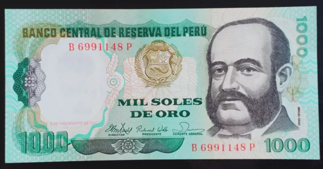 A20- Peru 1981 banknote 1000 Soles De Oro P-122-a UNC