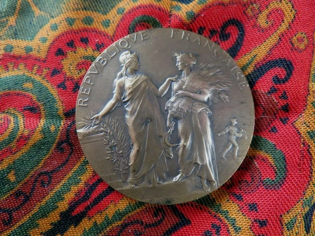 ANCIENNE MÉDAILLE EN bronze ministère de l'agriculture Alphée Dubois et sa boite EUR 34,90
