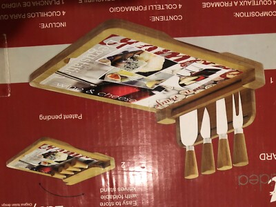 Spazzole 4 Coltelli e Cannuccce in Acciaio Inossidabile,Apribottiglie Yearvot Tagliere Formaggi Set Vassoi per Formaggi Accessori da Cucina ECC Tagliere in bambù Naturale 