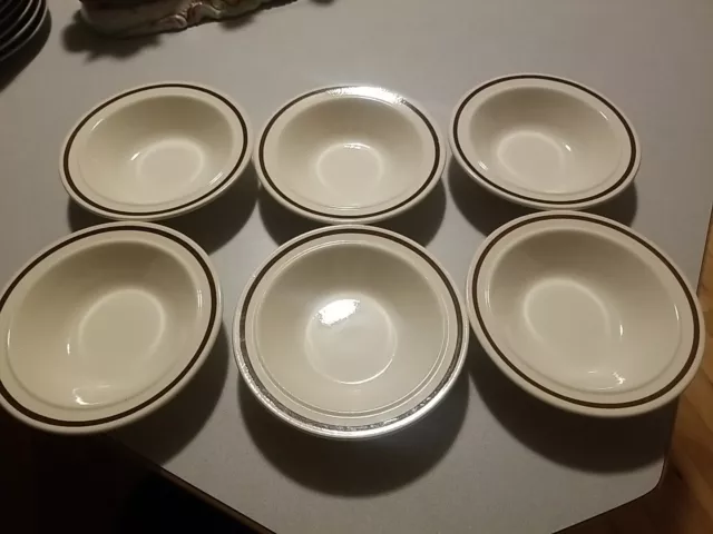 Vintage Made in the USA Stoneware Bowls Set Of 6