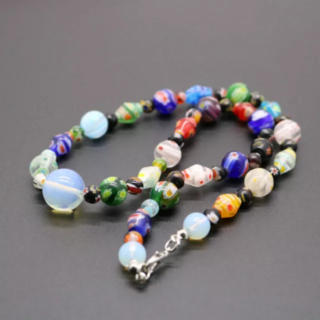 Venise Collier De Verre Perles Pierres Colorées Accessoires Opale Manquer