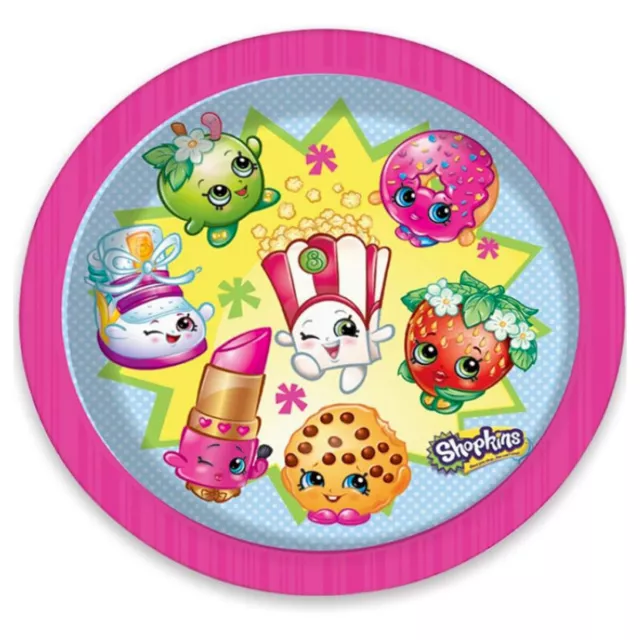 Shopkins - Paquet De 8 Jetable Recyclable Anniversaire / Assiettes Fête