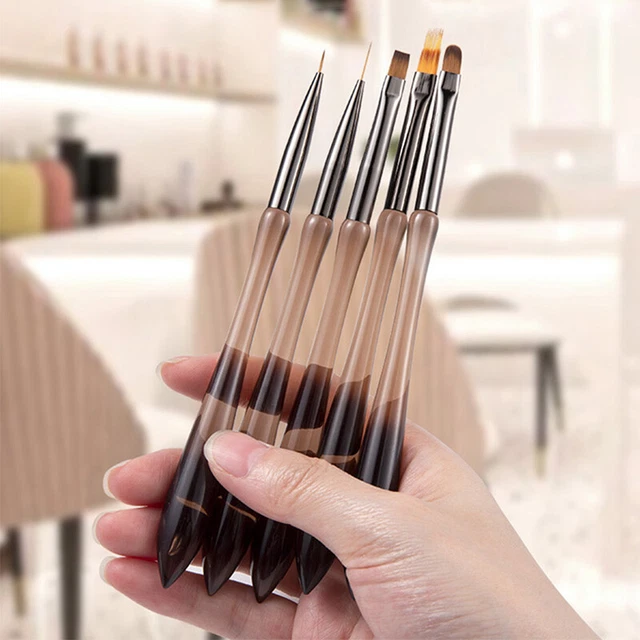 1 pz penna a spazzola per nail art manico acrilico salone utilizzando spazzole per capelli in nylon ~~