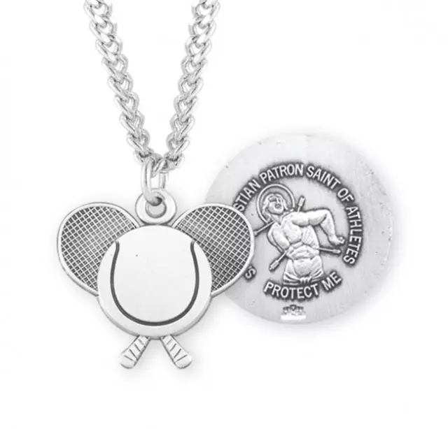 Saint Sebastian Sterling Silver Tennis Athlete Medal Weight of medal 2.7 Grams