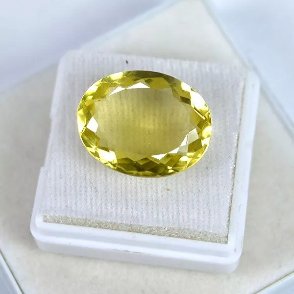 13.40 Cts Natural Lemon Quartz Oval Cut Loose Gemstone