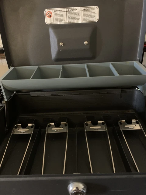 Key Lock Money Box With 5 Bill 5 Coin Cash Register Drawer Organizer Safe