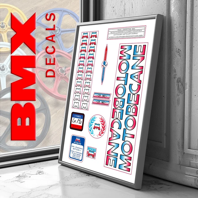 PLANCHE 5 AUTOCOLLANTS Stickers Vintage Bicross Cross BMX Peugeot Cpx Lee Cooper EUR 19,99 - FR