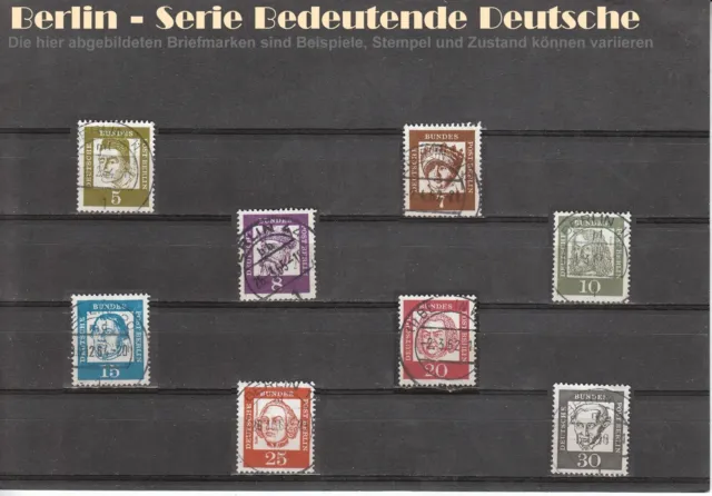 Berlin 1961 Bedeutende Deutsche KOMPLETTER SATZ Mi-Nr. 199-213 gestempelt 30€Mi
