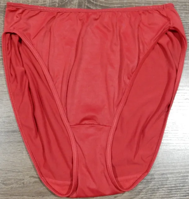 Vintage Vassarette Satin High Leg Bikini Panties - Red - Sz 8 Xl
