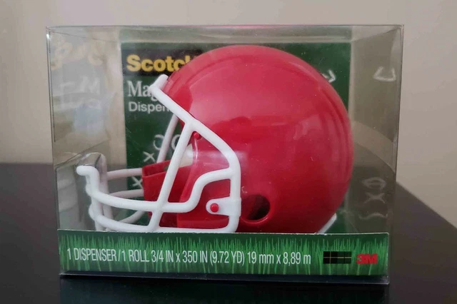 NEW Scotch 3M Magic Tape Dispenser Football Helmet  Red 1 Roll of Tape
