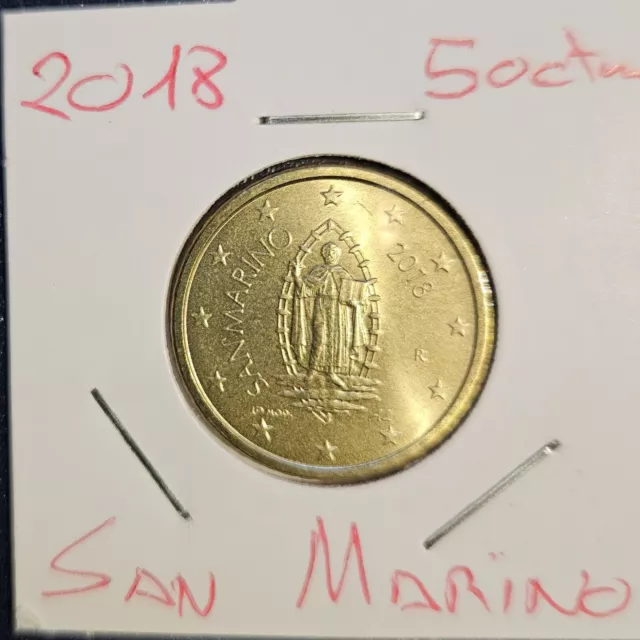 Moneda 50 Centimos San Marino Año 2018. Sin Circular