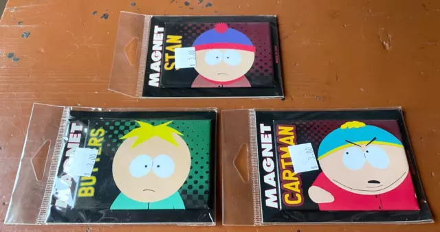 South Park Vintage Lot 3 Fridge Magnets Cartman Butters Stan Comedy Central NIP