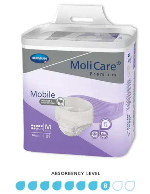 MoliCare Premium Mobile 8 Drops Medium Waist 80-120cm (Pack 14)